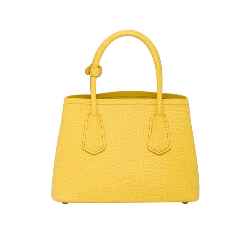 商品Prada|PRADA/普拉达 22新款 Prada Double系列 女士mini阳光黄色saffiano皮革金扣徽标单肩斜跨手提包1BG443_2A4A_F0377_V_XOO,价格¥22858,第4张图片详细描述