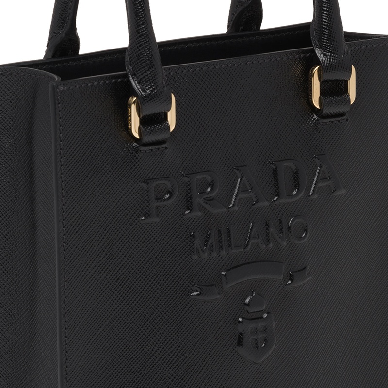 商品Prada|PRADA/普拉达 22新款 女士小号黑色saffiano皮革珐琅徽标拆卸织物肩带单肩手提斜挎包1BA333_NZV_F0002_V_N2A,价格¥15481,第2张图片详细描述