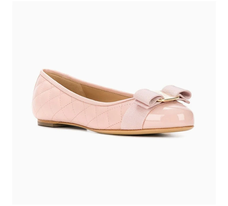 商品Salvatore Ferragamo|Salvatore Ferragamo 菲拉格慕 女士小羊皮粉色平底鞋 01-M831-692386,价格¥3285,第5张图片详细描述