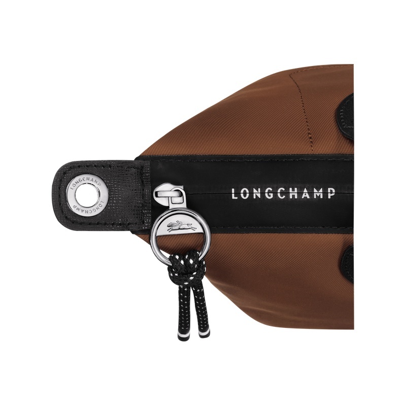 商品Longchamp|Longchamp/珑骧 Le Pliage Energy系列女士巧克力棕再生帆布拉链按扣开合小号手提包,价格¥1949,第7张图片详细描述