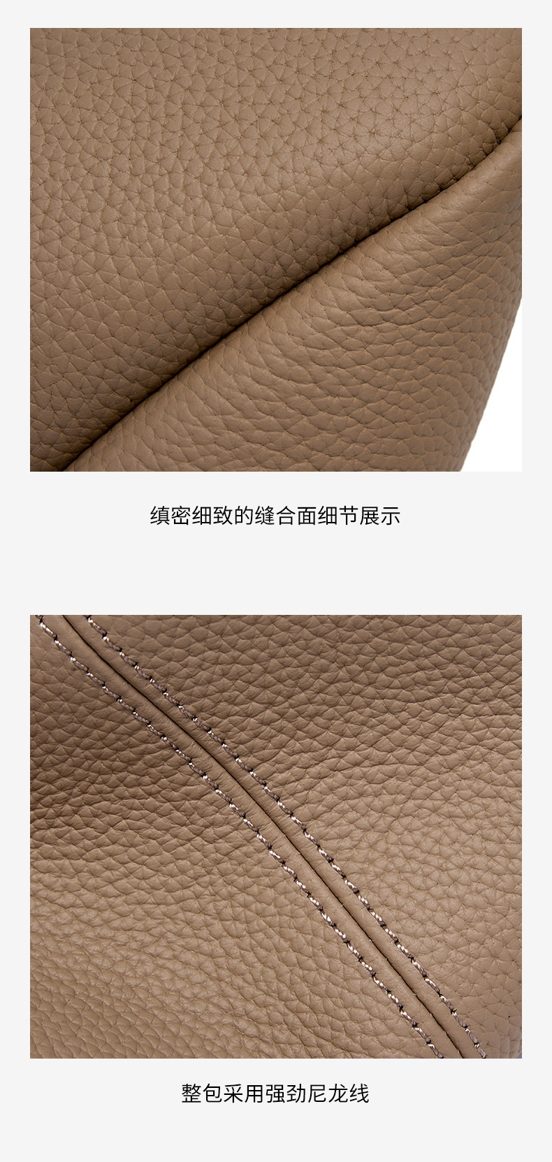 商品[国内直发] GLENVINTEN|格岚云顿真皮头层牛皮女包通勤单肩包头层牛皮水桶包菜篮子包包女2022小众腋下包,价格¥336,第24张图片详细描述