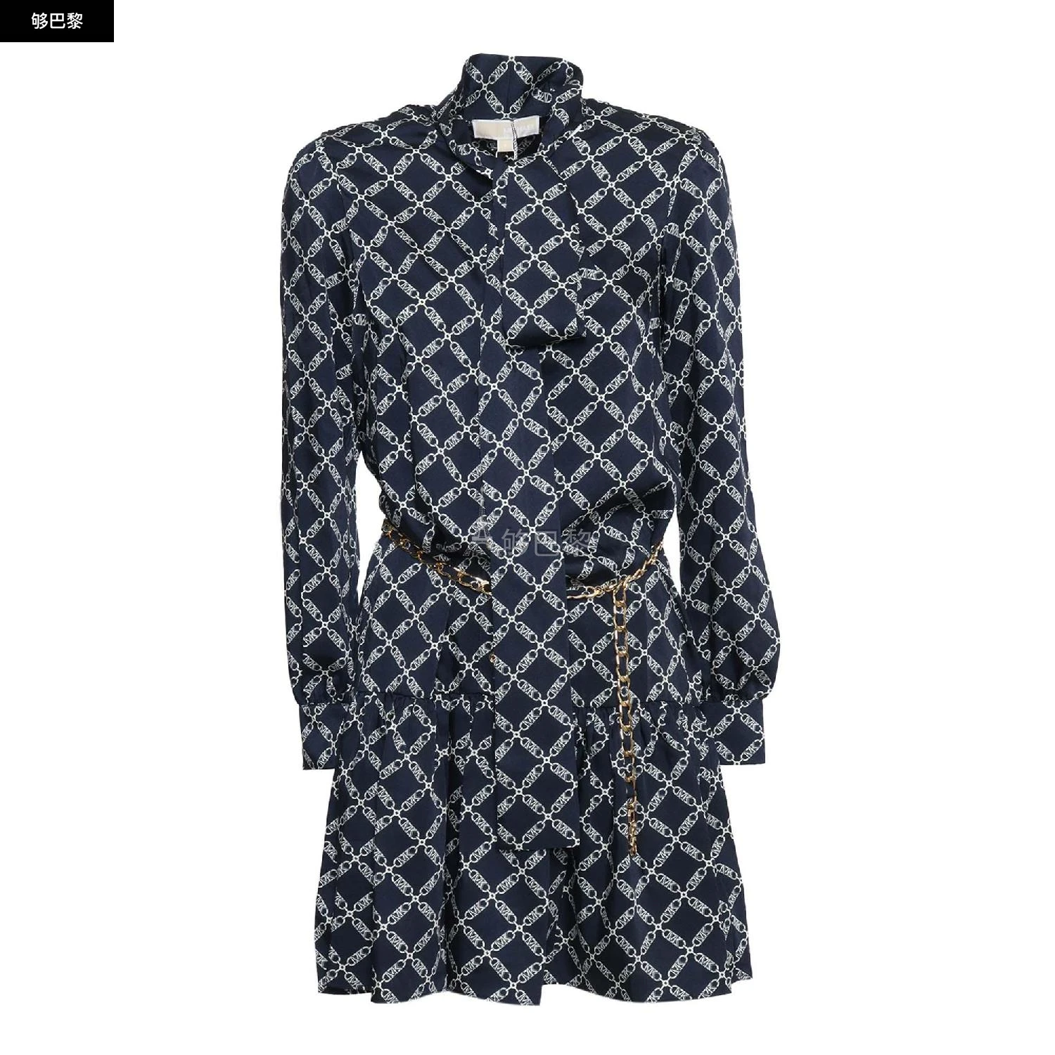 商品Michael Kors|【特惠5.9折】【预售】 2023秋冬 女士 连衣裙 连衣裙 2348133  MF381NYART409MIDNIGHTBLUE ,价格¥2231,第2张图片详细描述