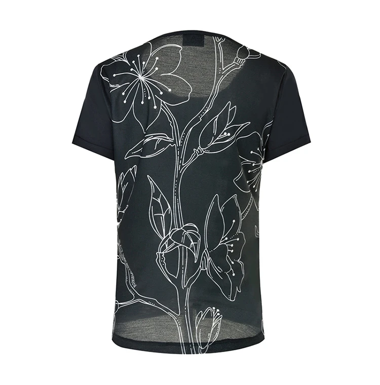 商品Emporio Armani|Emporio Armani 安普里奥 阿玛尼 女士黑色印花棉质短袖T恤 3ZTT73-JE2Z-1554,价格¥440,第5张图片详细描述