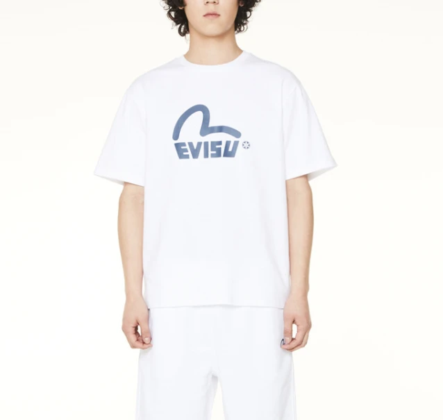 商品Evisu|【享贝家】（国内现货-QD）EVISU 福神 箭头星星印花图案休闲短袖T恤 男女同款 白色 EU2UTS716WH,价格¥253,第4张图片详细描述