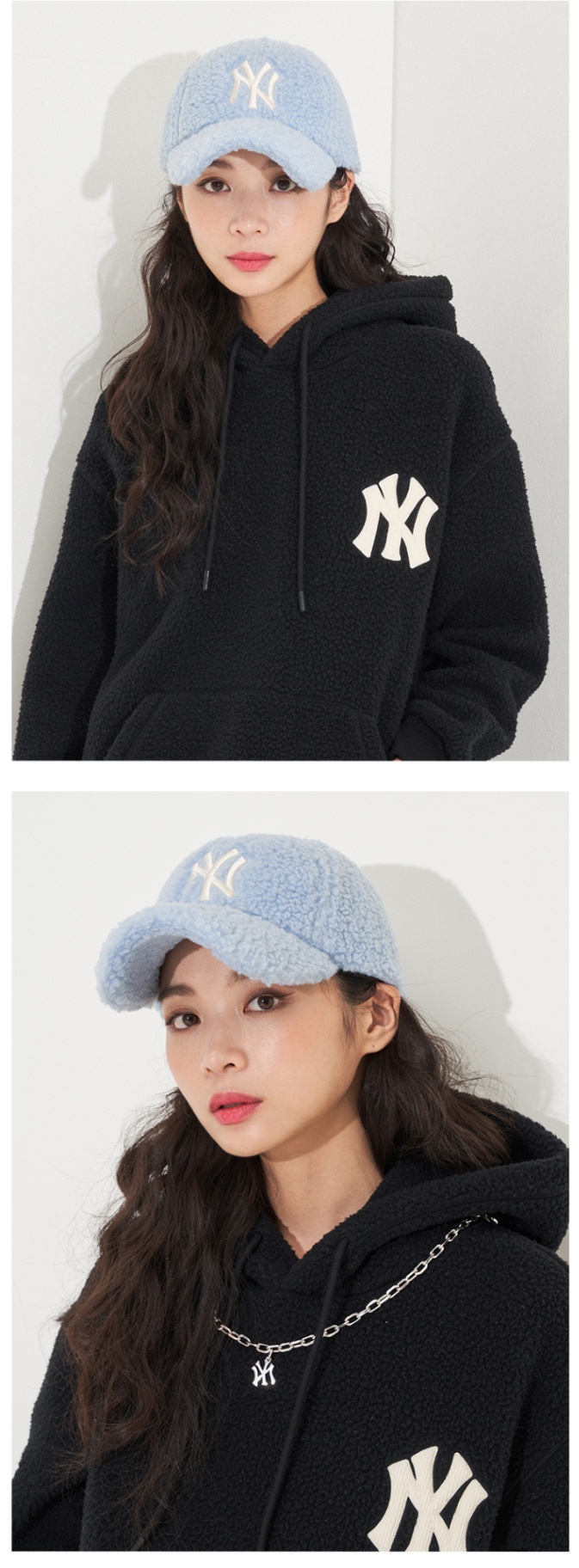 商品[国内直发] MLB|【官方防伪验证 国内发】MLB 纽约洋基队韩饱饱 冬季新款羊羔绒刺绣标棒球帽 棕色标 3ACPFDI,价格¥173,第4张图片详细描述