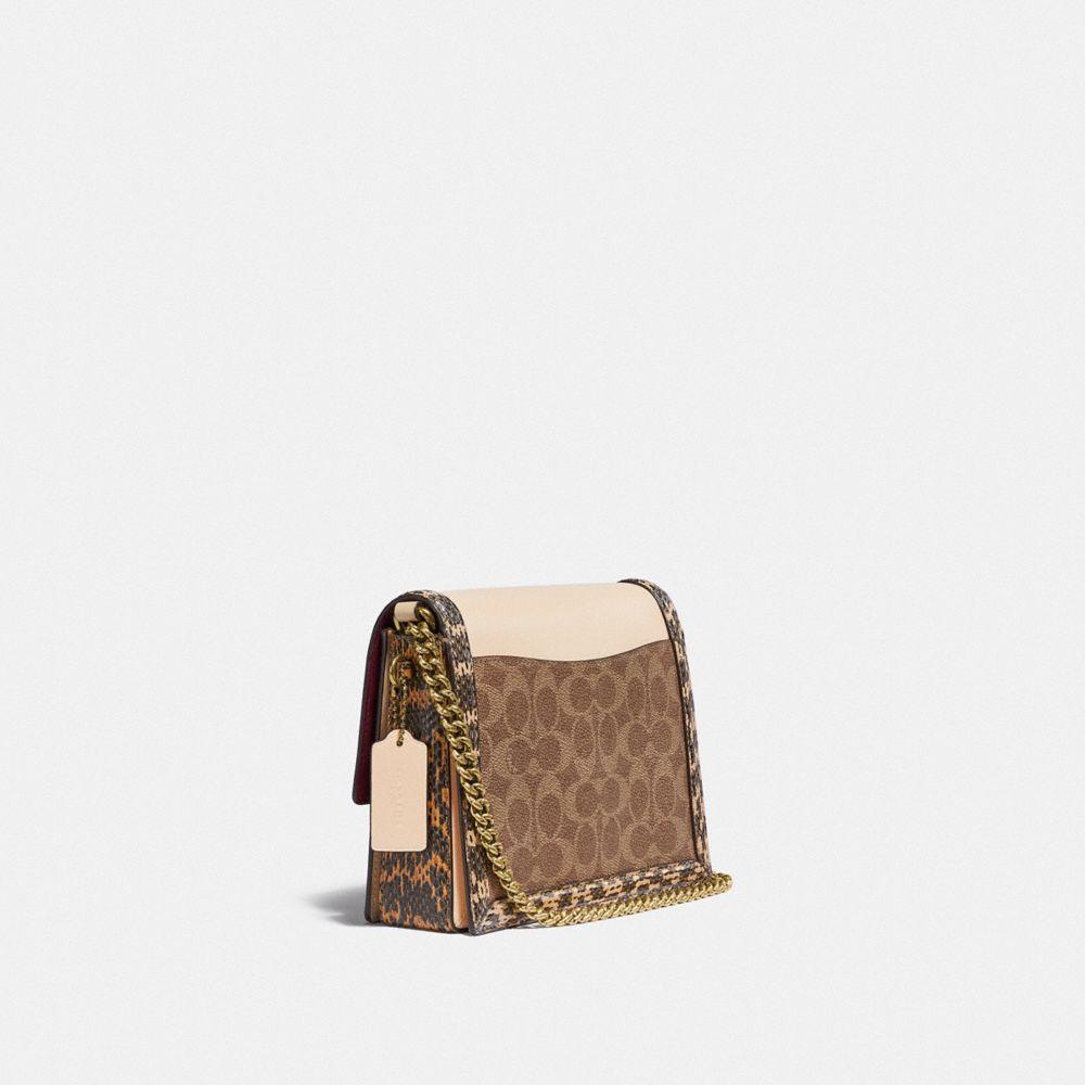 商品[国内直发] Coach|COACH新款蔻驰女包专柜款Hutton撞色个性蛇皮单肩斜挎包棕色送女友礼物89068 B4PVR,价格¥2641,第13张图片详细描述
