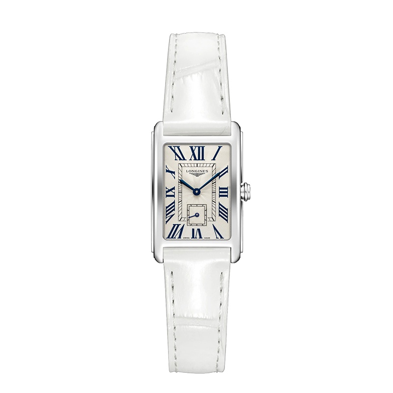 商品Longines|【现货】浪琴 黛绰维纳系列 女士银色石英精钢表壳和鳄鱼皮表带防刮蓝宝石水晶玻璃腕表,价格¥7504,第2张图片详细描述