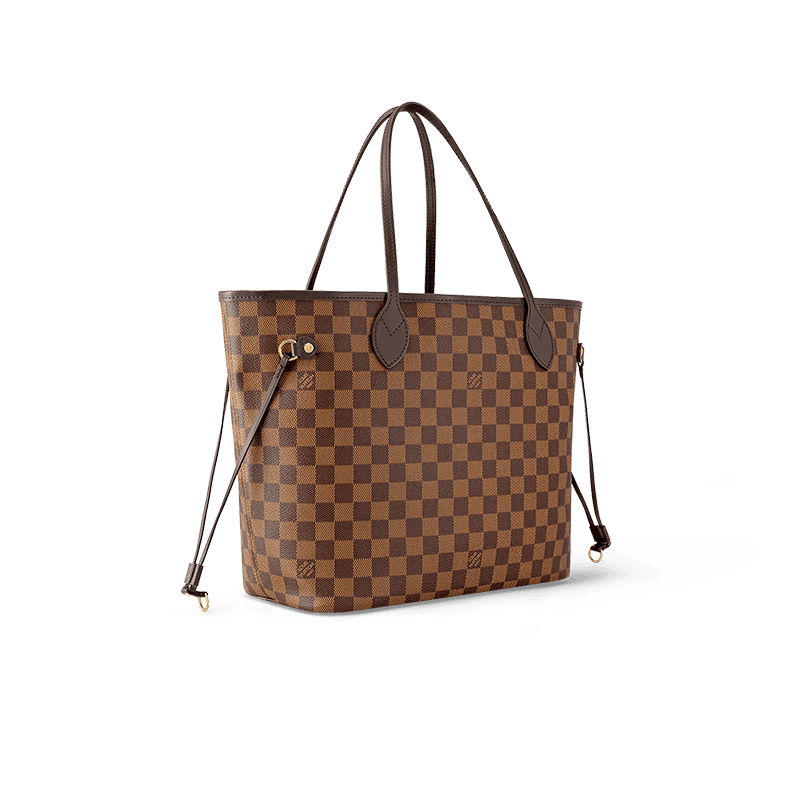 商品Louis Vuitton|路易威登 23春夏 Neverfull女士中号浅褐色帆布配皮金色金属饰面手提包 N41358,价格¥13585,第2张图片详细描述