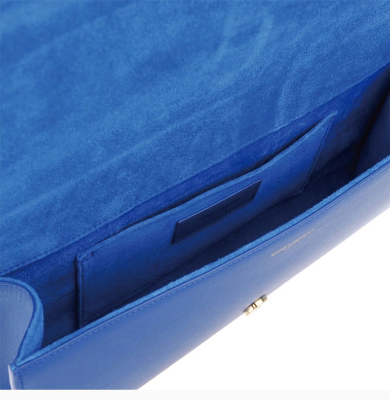 商品Yves Saint Laurent|YSL 圣罗兰 女士蓝色牛皮金属装饰手拿包 311213-BJ50J-4331,价格¥3593,第8张图片详细描述