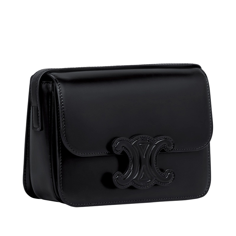 商品Celine|【包税】CELINE/赛琳 22春夏新款TEEN TRIOMPHE系列 女士黑色牛皮革黑色凯旋扣斜挎单肩包 199233BF4.38NO,价格¥24512,第2张图片详细描述