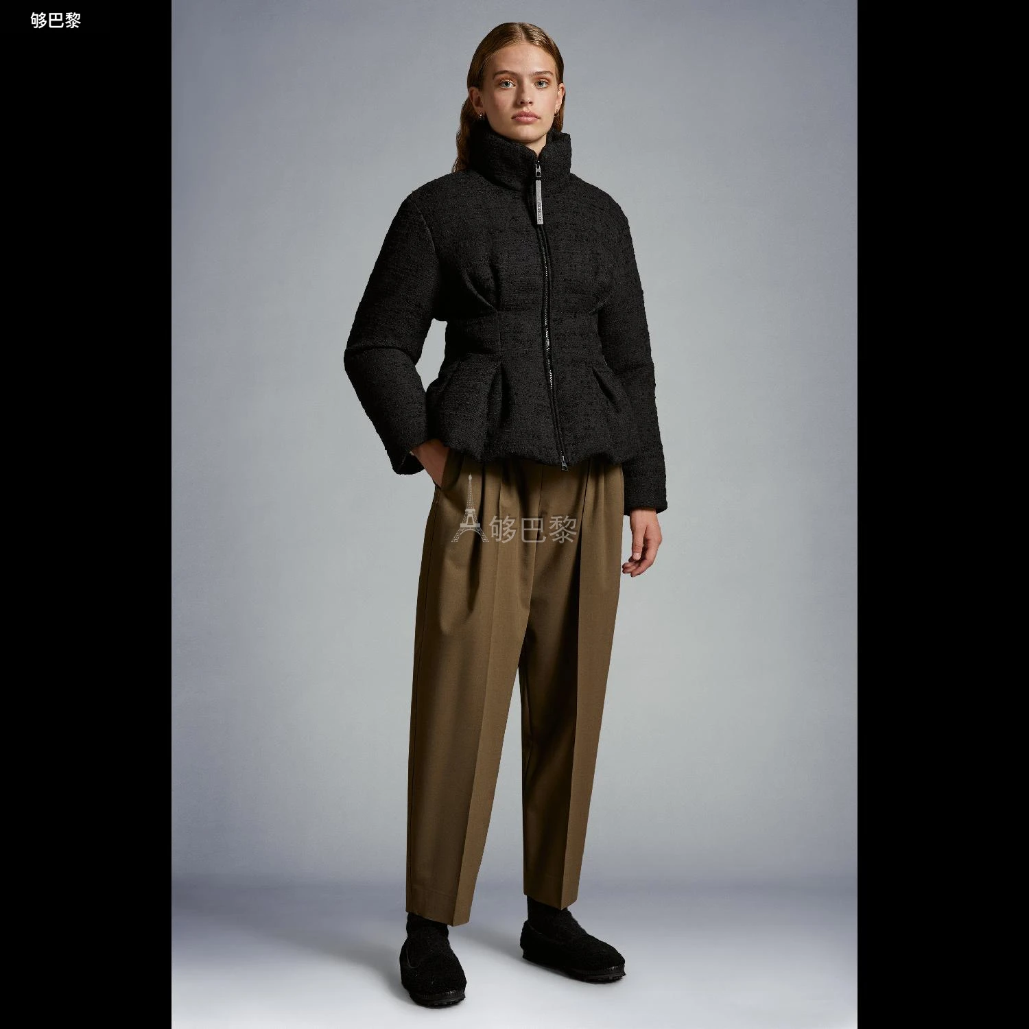 商品Moncler|【预售】 MONCLER盟可睐 24秋冬 女士 休闲裤 女士羊毛高腰束脚长裤 I20932A0001254AUD82E,价格¥5745,第4张图片详细描述