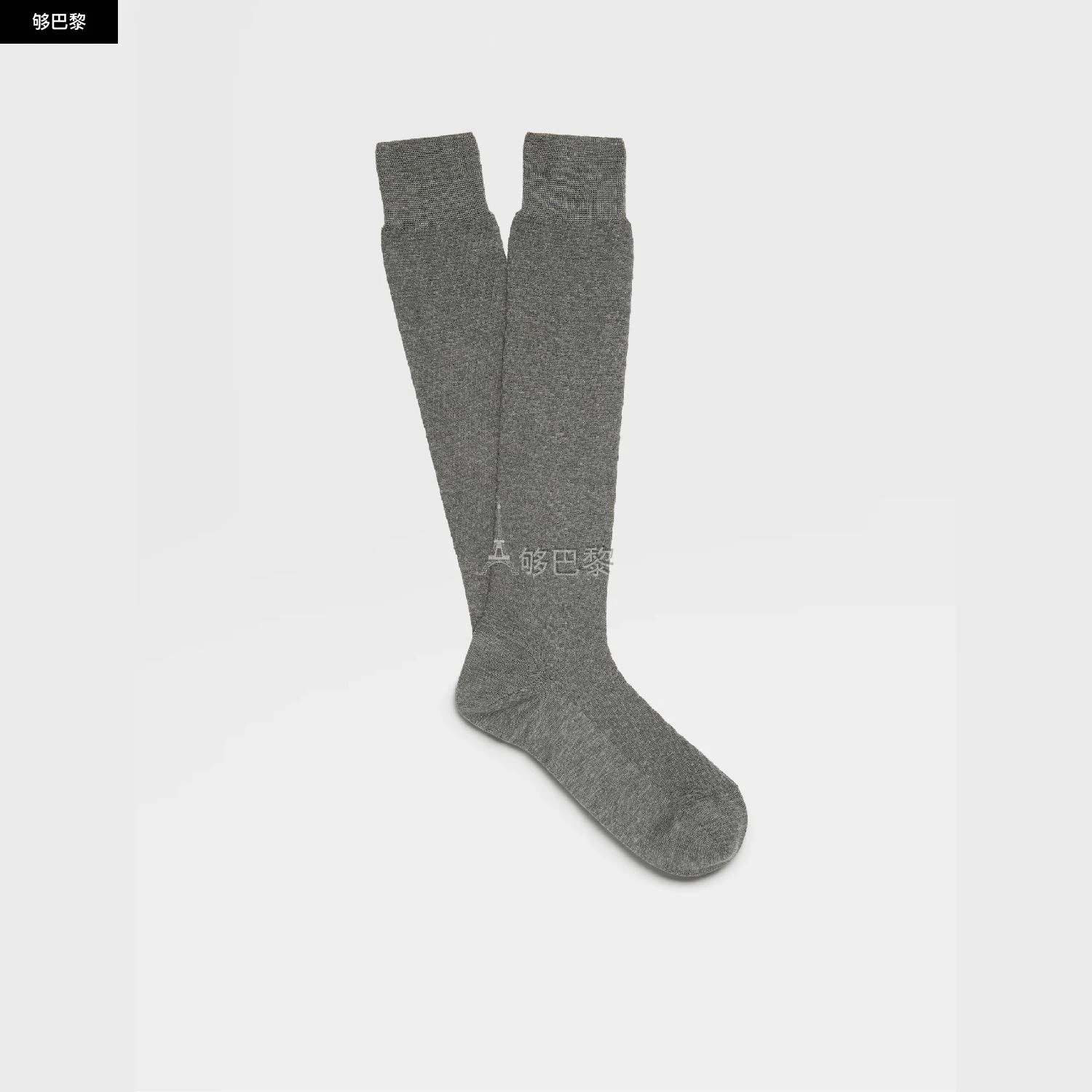 商品Zegna|包邮包税【预售7天发货】 ZEGNA杰尼亚 23秋冬 男士 袜子 SLATE MÉLANGE LYOCELL BLEND TEXTURED MID CALF SOCKS N5V40-580-022,价格¥653,第6张图片详细描述