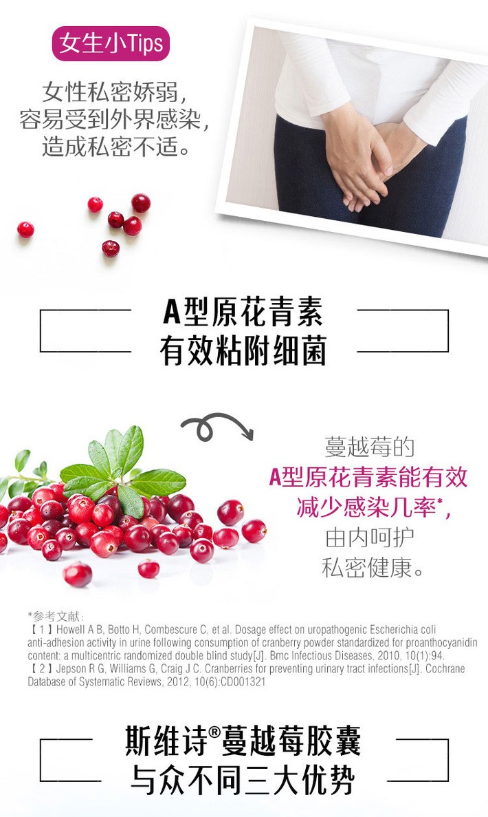 商品[国内直发] Swisse|Swisse蔓越莓精华胶囊30粒 守护女性私密健康,价格¥105,第3张图片详细描述
