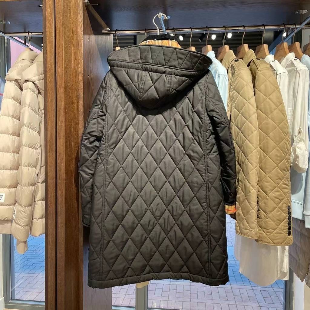 商品Burberry|BURBERRY/博柏利 女士黑色聚酯绗缝长款棉服80790821,价格¥3327,第6张图片详细描述