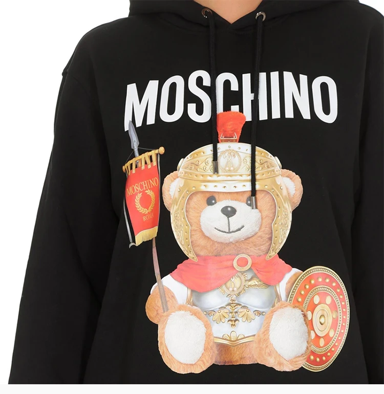 商品Moschino|Moschino 莫斯奇诺 女士黑色罗马泰迪熊卫衣式连衣裙 EV0427-5527-2555-912,价格¥2351,第5张图片详细描述