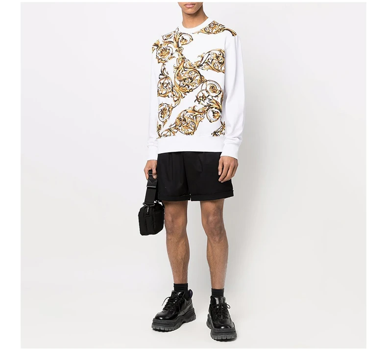 商品Versace|VERSACE JEANS COUTURE 男士白色棉质卫衣 72GAI3R9-FS019-G03,价格¥1300,第7张图片详细描述