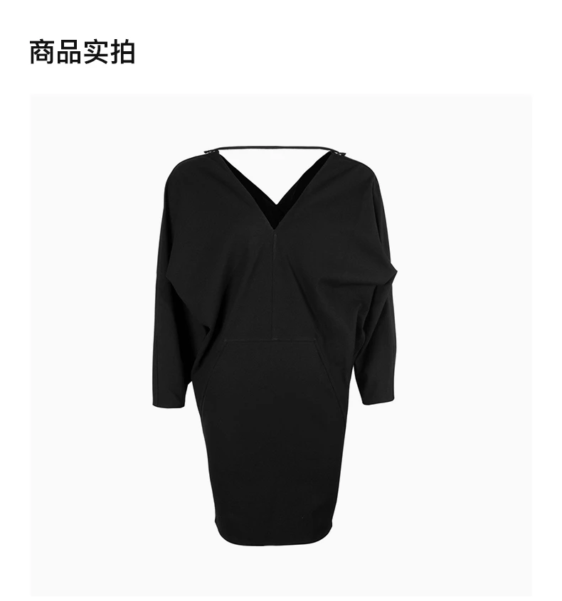 商品Rick Owens|RICK OWENS 女士黑色棉混纺连衣裙 RP20S1513-GG-09,价格¥1676,第4张图片详细描述