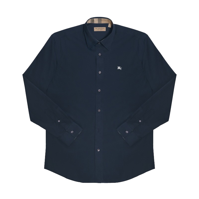 商品Burberry|博柏利 经典款 男士海军蓝色棉质长袖衬衫80362931,价格¥1405,第2张图片详细描述