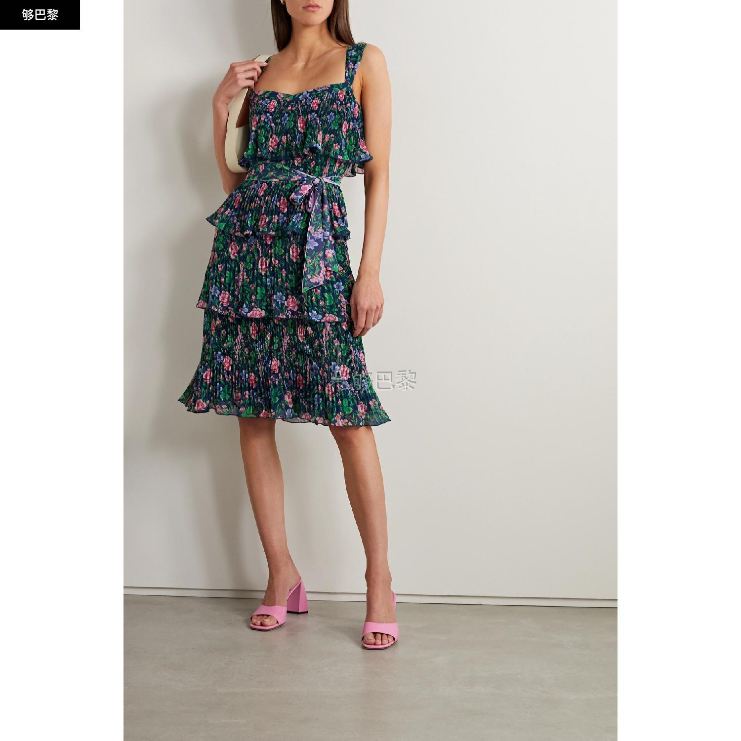 商品Diane von Furstenberg|【特惠5.0折】包邮包税【预售7天发货】 DIANE VON FURSTENBERG 23秋冬 女士 连衣裙 Loupette 分层式印花细褶薄纱中长连衣裙 1647597303285531 DVFDS1R039VFPNV ,价格¥3617,第5张图片详细描述