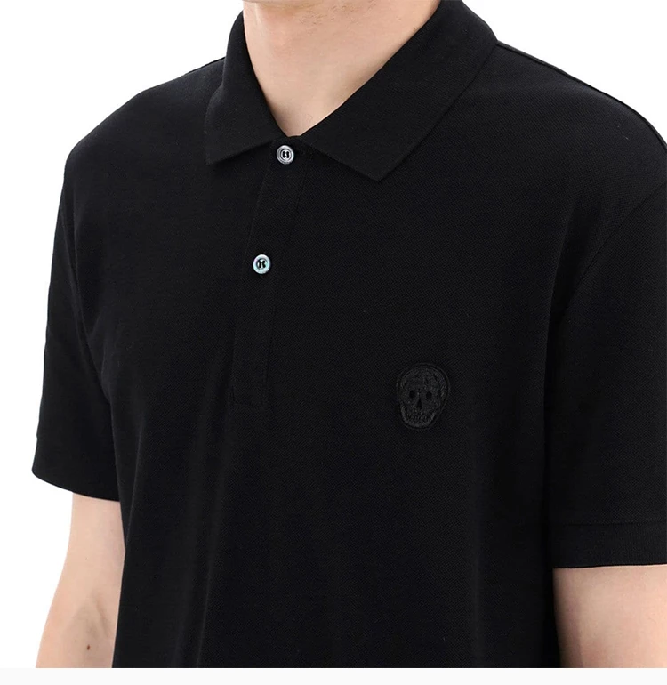 商品Alexander McQueen|ALEXANDER MCQUEEN 黑色男士POLO衫 622106-QPX33-1000,价格¥1867,第7张图片详细描述