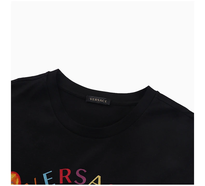 商品[国内直发] Versace|VERSACE 女士黑色棉质T恤 A83858-A201952-A1008,价格¥1686,第7张图片详细描述