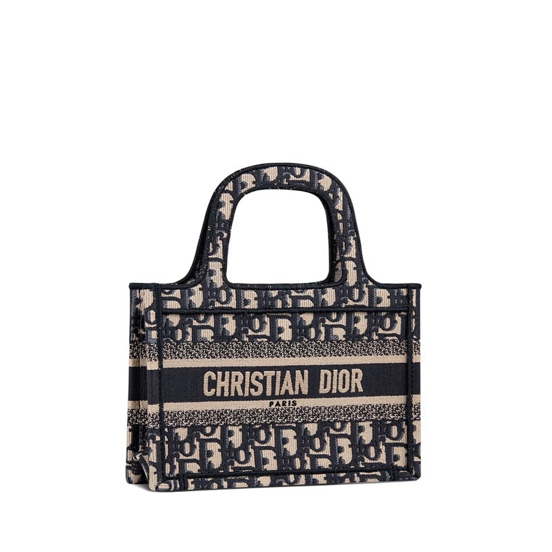 商品Dior|【包税】DIOR/迪奥 20Book tote 女士迷你蓝色刺绣帆布手提包托特包 S5475ZRIW_M928,价格¥15205,第4张图片详细描述