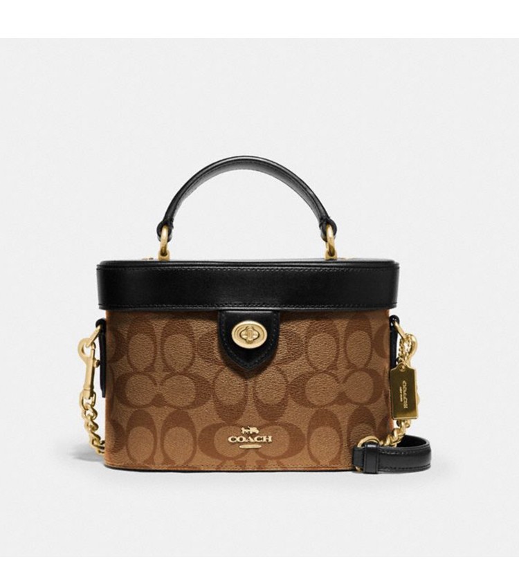 商品[国内直发] Coach|【专柜正品&包邮】Kay20 经典老花满印徽标Logo 皮革盒子包单肩斜挎手提包 78277IMCBI,价格¥1462,第6张图片详细描述