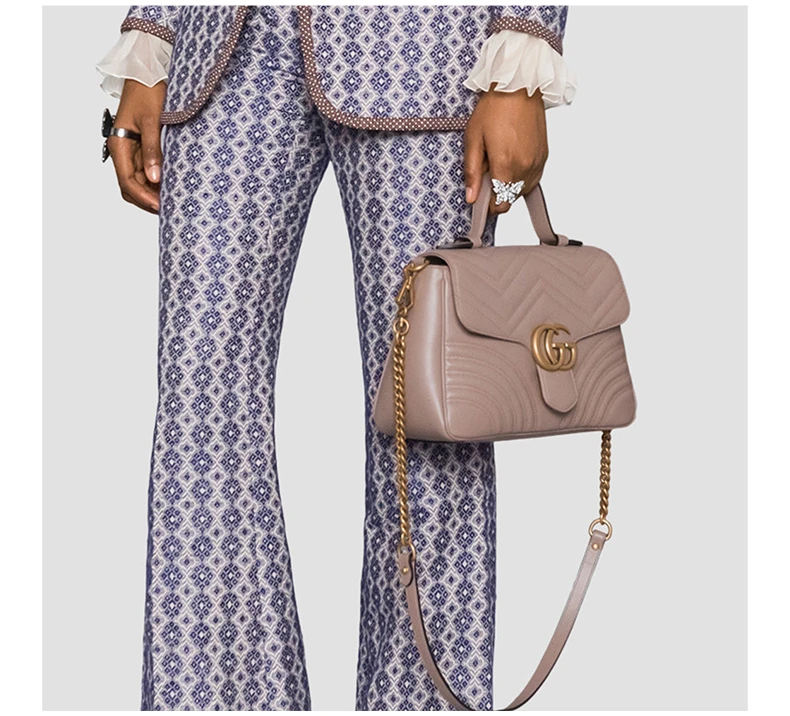 商品[国内直发] Gucci|GUCCI 裸粉色女士手提包 498110-DTDIT-5729,价格¥21063,第8张图片详细描述