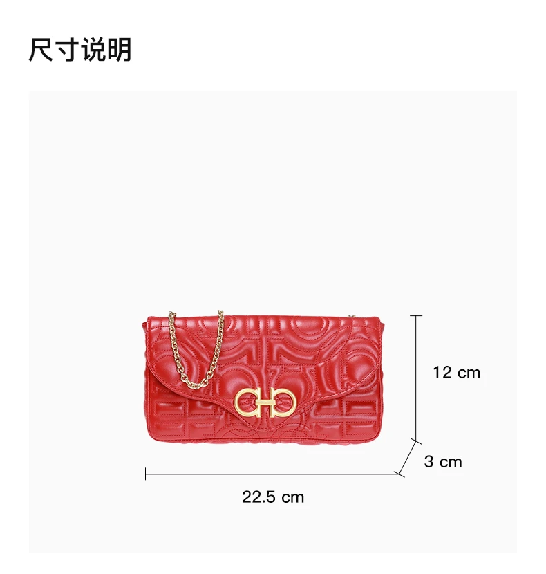 商品[国内直发] Salvatore Ferragamo|SALVATORE FERRAGAMO 红色女士斜挎包 22-D699-712971,价格¥7010,第3张图片详细描述
