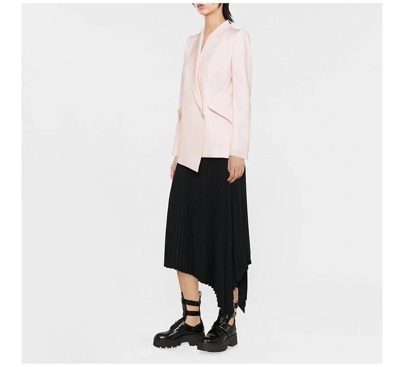 商品[国内直发] Alexander McQueen|ALEXANDER MCQUEEN 女士粉色巴拉提亚羊毛垂坠下摆夹克 708833-QJAAC-9066,价格¥7686,第6张图片详细描述