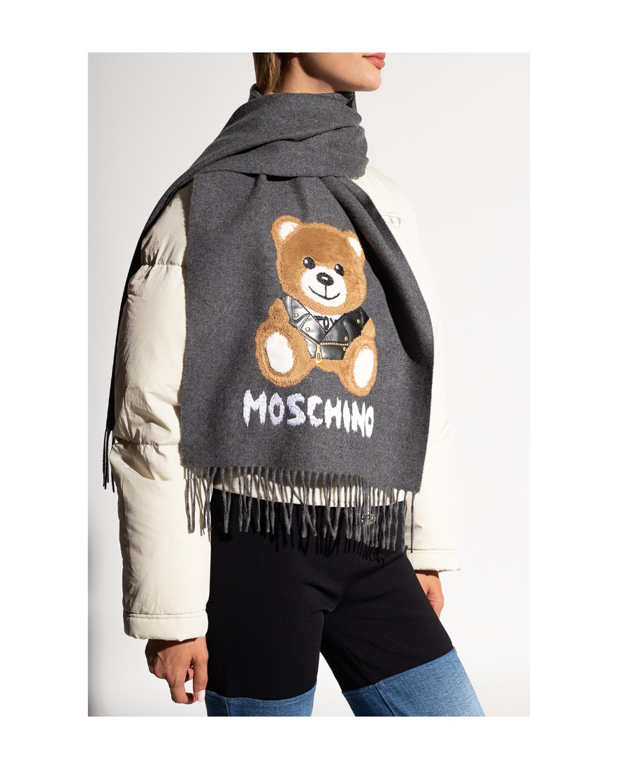 商品[国内直发] Moschino|MOSCHINO围巾新款莫斯奇诺女士绒边泰迪熊logo款羊毛围巾纯色围巾米白色礼物送女友生日节日礼物30033M2781 002,价格¥938,第6张图片详细描述