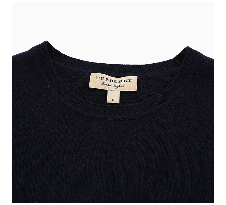 商品Burberry|Burberry 博柏利 男士深蓝色套头商务休闲针织衫 4020044,价格¥1726,第6张图片详细描述
