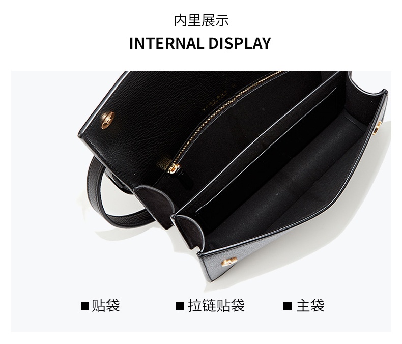 商品[国内直发] Tory Burch|托里·伯奇 奢侈品 TB女包KIRA系列迷你黑色衍缝皮质单肩斜挎链条包88208,价格¥3606,第4张图片详细描述
