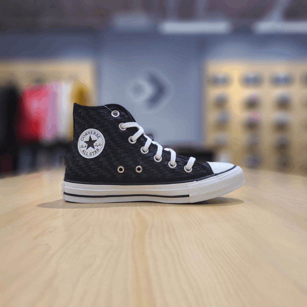 商品【预售商品15天发货】 Converse|【韩国直邮|包邮包税】匡威[CHUNK TAYLOR] 女士 CHUNK TAYLOR All Star Tonal Weaving Black 运动鞋 171074C,价格¥558,第1张图片详细描述