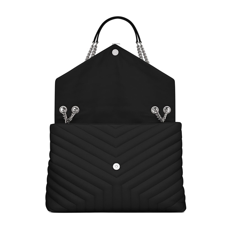 商品Yves Saint Laurent|SAINT LAURENT PARIS/圣罗兰 女士LOULOU大号小牛皮银链单肩包 574947DV7261000,价格¥21504,第4张图片详细描述
