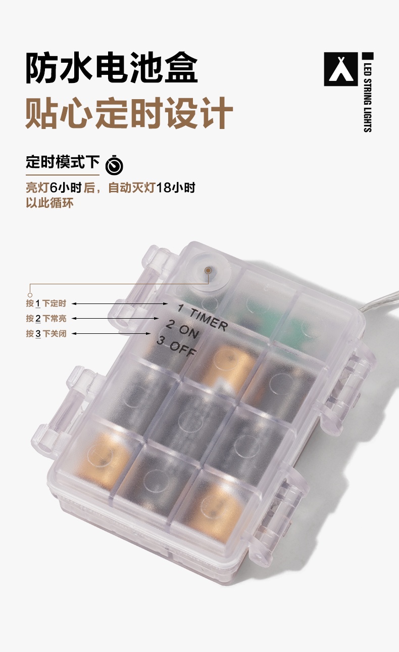 商品[国内直发] MobiGarden|精致露营氛围灯串室内装饰满天星彩灯照明灯户外LED串灯XK,价格¥67,第21张图片详细描述