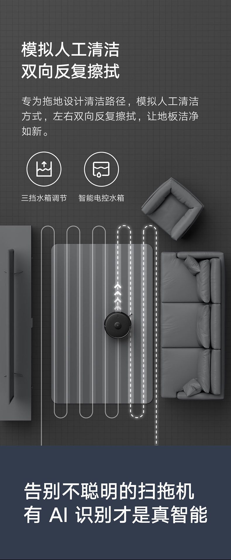 商品[国内直发] XIAOMI|小米米家扫地机器人2Pro智能家用全自动扫拖一体机拖地吸尘三合一,价格¥3526,第4张图片详细描述