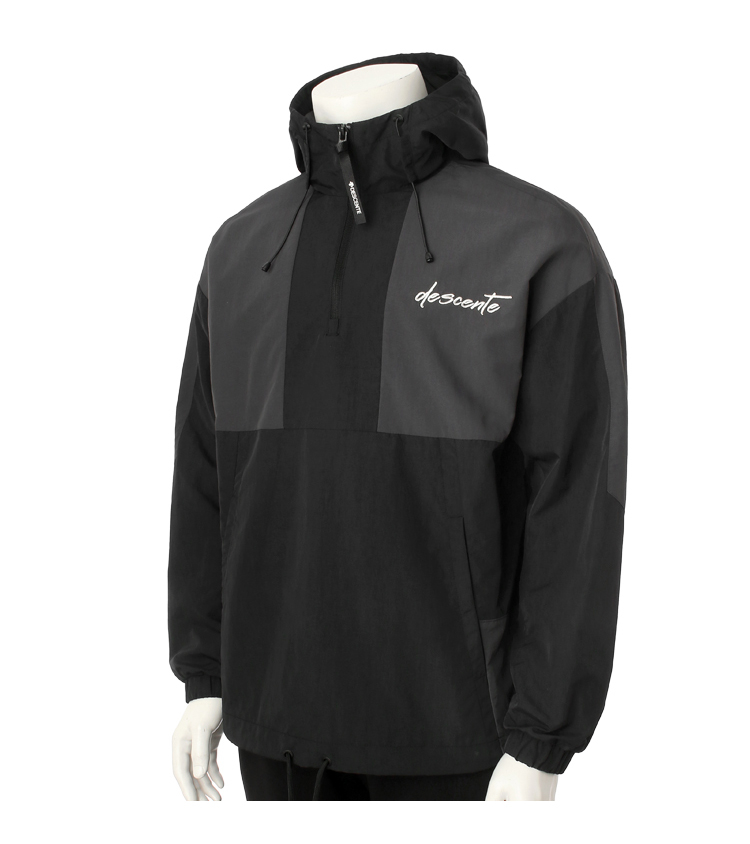 商品DESCENTE|【享贝家】DESCENTE 迪桑特 带帽拼接休闲运动外套男女同款 黑色 SM123XJK11-BLK0（现采购商品，下单后12天内发货）,价格¥569,第2张图片详细描述