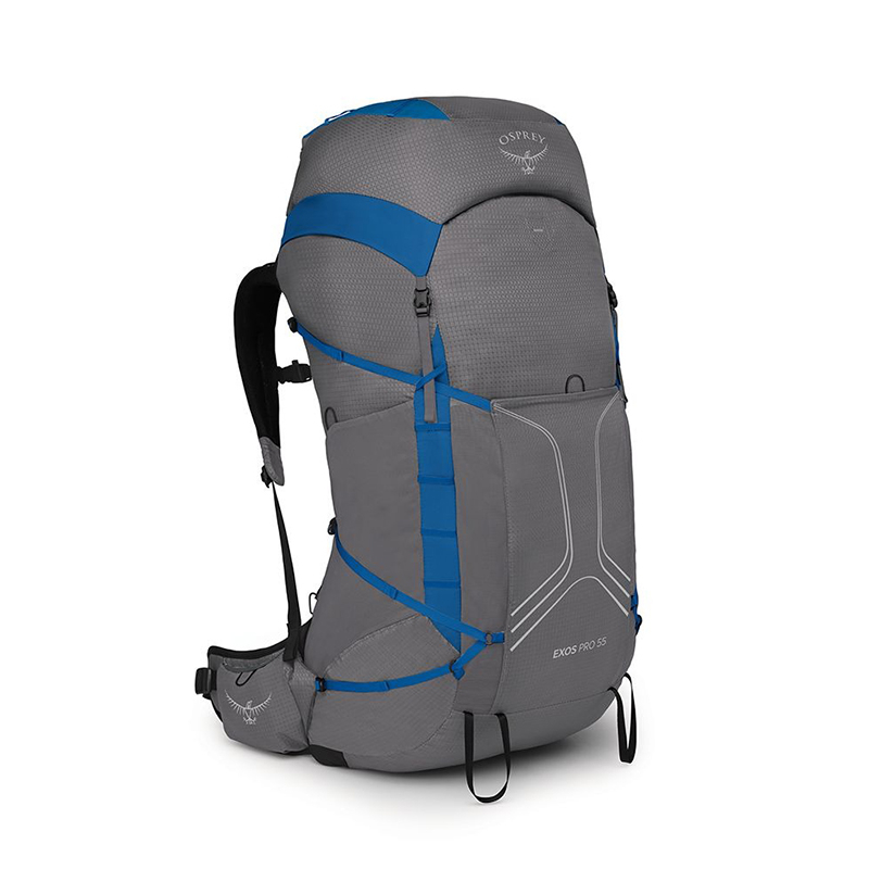 商品Osprey|Osprey小鹰EXOS飘逸系列男士专业多功能登山徒步双肩包55L 灰色,价格¥2123,第4张图片详细描述