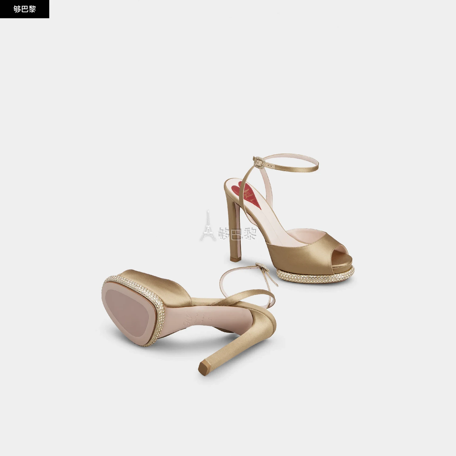 商品Roger Vivier|【预售】 ROGER VIVIER 25春夏 女士 高跟凉鞋 Viv' Choc丝缎厚底凉鞋 RVW73338620RS0C603 ,价格¥18066,第3张图片详细描述