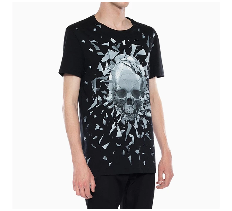 商品[国内直发] Alexander McQueen|Alexander McQueen 亚历山大·麦昆 男士黑色有机棉 T恤 551779-QMZ73-0901,价格¥1156,第6张图片详细描述