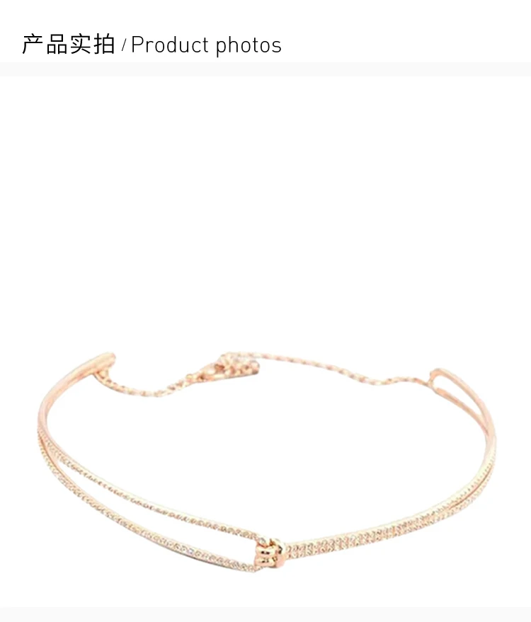 商品Swarovski|Swarovski 施华洛世奇 女士镀玫瑰金色束颈项链 5392925,价格¥363,第3张图片详细描述