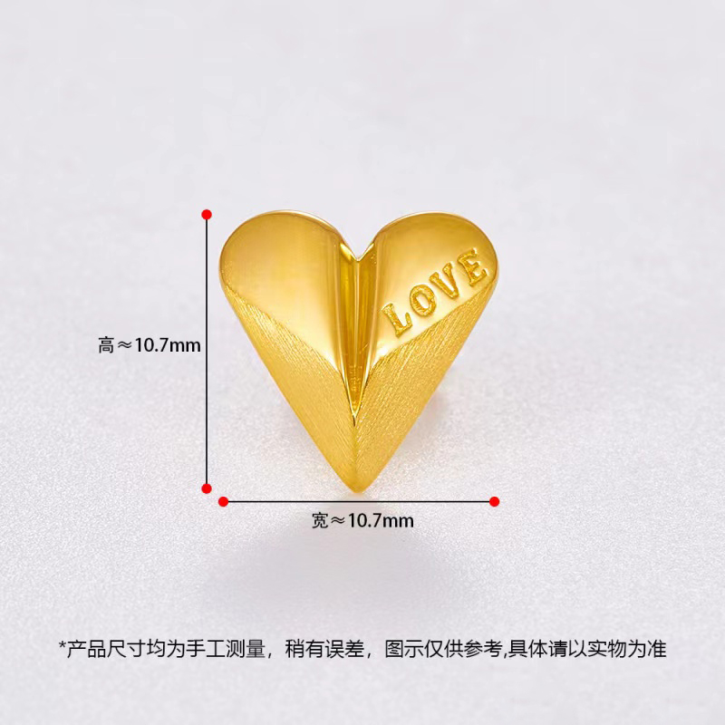 商品[国内直发] Order Dream|5G黄金LOVE折纸心形耳钉「黄金发货周期一周」,价格¥2526,第3张图片详细描述