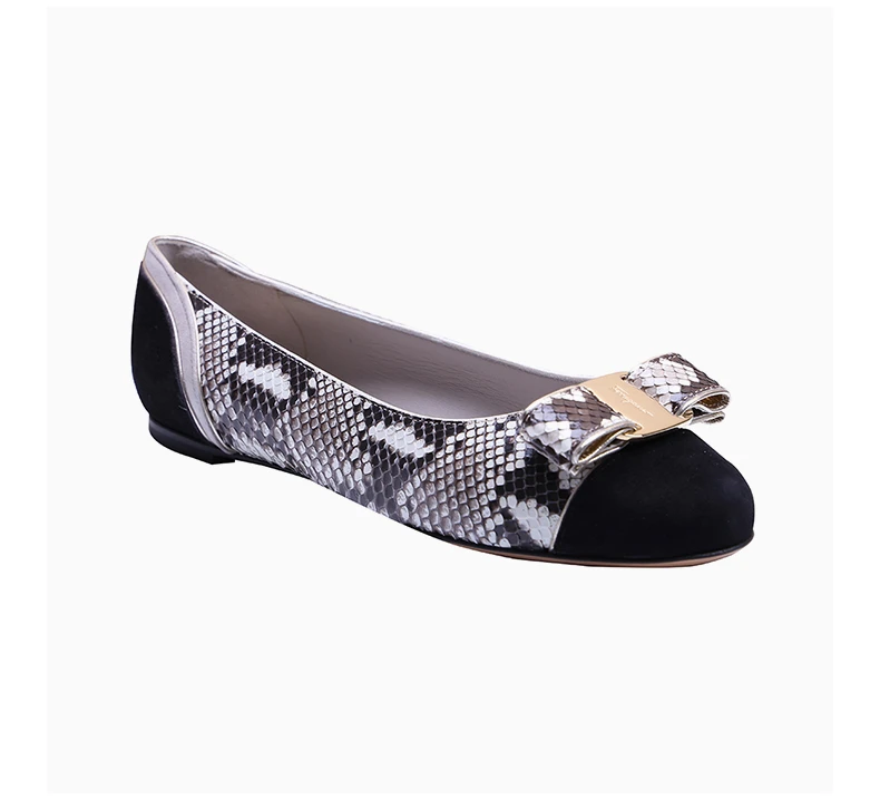 商品[国内直发] Salvatore Ferragamo|Salvatore Ferragamo 菲拉格慕 女士平底鞋牛皮拼色 01-M487-667441,价格¥3426,第6张图片详细描述