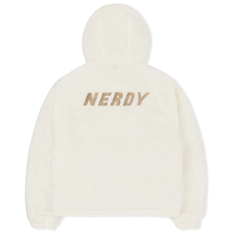 商品NERDY|【享贝家】（国内现货-LY）NERDY 纯色logo字母刺绣连帽夹克外套 男女同款 浅驼色 PNEW22DJ0630,价格¥543,第6张图片详细描述