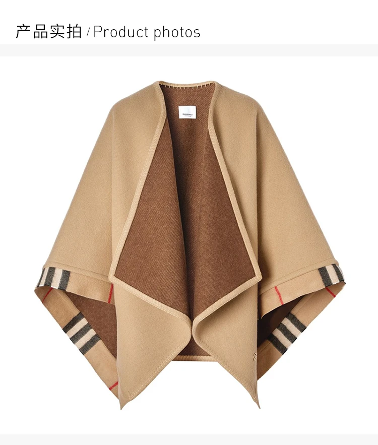 商品[国内直发] Burberry|Burberry 博柏利 女士格纹装饰羊毛混纺披肩 8025563,价格¥10586,第3张图片详细描述
