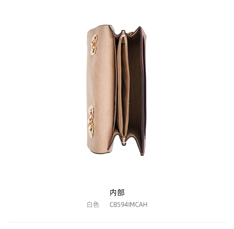 商品Coach|蔻驰老花翻盖包帆布单肩斜挎链条包 中号女款,价格¥2393,第10张图片详细描述