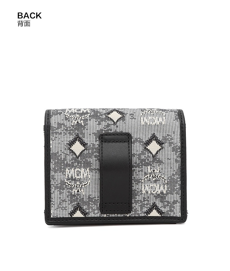 商品[国内直发] MCM|MCM迷你包包奢侈品 女士黑灰色织物配牛皮革复古提花印花迷你单肩斜挎链条包钱包耳机包MYLBSXT01CO001,价格¥1496,第9张图片详细描述