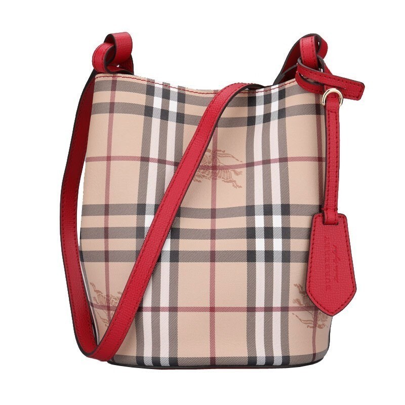 商品Burberry|【现货】博柏利经典格纹单肩包斜挎水桶包 两色可选,价格¥4435,第4张图片详细描述
