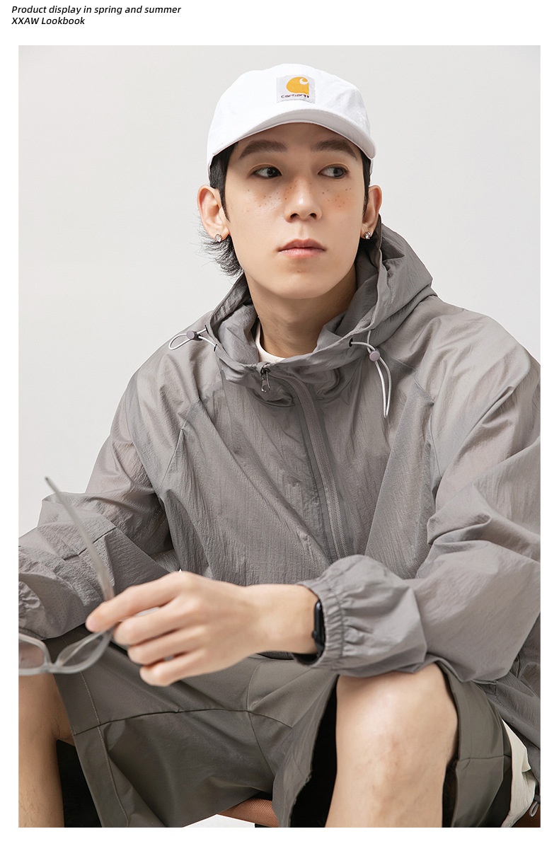 商品[国内直发] GLENVINTEN|UPF50+户��外帽檐防晒衣男女夏新款宽松薄款透气防紫外线防晒服外套,价格¥223,第16张图片详细描述